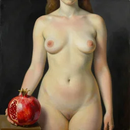 pomegranate, georgia o'keefe painting, romantic, feminine, curvy