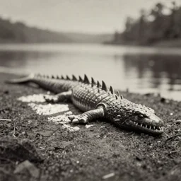 Victorian photograph of the Loch Ness monster, very grainy, edwardian, slightly blurry, 1900s, 1890s