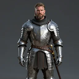 Hafþór Júlíus Björnsson as a middle-aged knight in Almain rivet half-armour, full body, highly detailed, centered, artstation, concept art, sharp focus, 8K, octane render, unreal engine