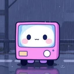 beautiful drawing style vaporware cartoon japan, kawaii rainy gloomy, illustration, aesthetic, minimalistic!! simple, neon pastel, in the style of shoujo ai manga