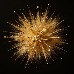 abstract art of golden particles exploding