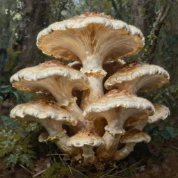 a fungal forest with massive fungi, extremely detailed oil painting, unreal 5 render, rhads, sargent and leyendecker, savrasov levitan polenov, bruce pennington, studio ghibli, tim hildebrandt, digital art, landscape painting, octane render, beautiful composition, trending on artstation, award winning photograph, masterpiece