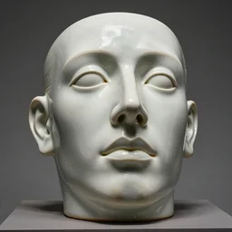 a porcelain sculpture of god's face in the style of thomas schutte, lucid dream series, cinematic, hyper - realistic, very detailed, ray tracing, 8 k resolution, long - shot, sharp focus, low angle, 8 5 mm photograph, wide lens