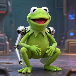 kermit the frog as a killer robot from the future
