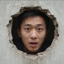 CCTV footage of a face coming out of a wall