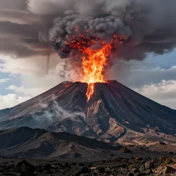 Teide mountain in eruption