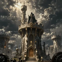 sorcerer in castle tower laboratory high fantasy concept art