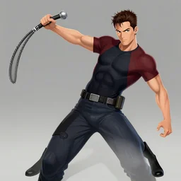 Homelander from the show The Boys hitting the whip