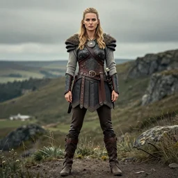 full length photograph of a real-life kate upton as a viking warrior,  Extremely detailed. 8k