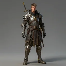 full body + face character portrait of a post - apocalyptic knight / mercenary in the style of high fantasy art trending on artstation deviantart pinterest detailed realistic high resolution hd 8 k