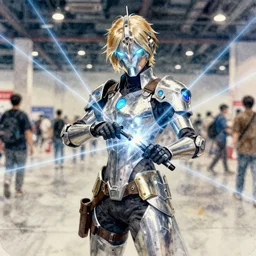 cosplay convention, flickr fancy frontier ff 3 6, artstation trending, behance, watercolor, by coby whitmore, silver, laser light,