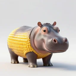 a hippo made of corn