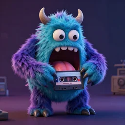 a vcr monster birthing a vcr cassette, 3 d render, octane render, pixar, tv screenshot, horror