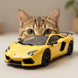 a lamborghini shaped cat