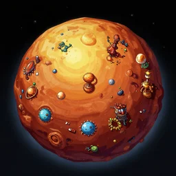 isometric view of a colony on a lava planet, from a game made in 2006