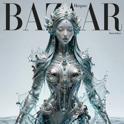sculpture made of water, portrait, female,  future, shaman, harper's bazaar, vogue, magazine, insanely detailed and intricate, concept art, ornate, luxury, elite, elegant, trending on artstation, by ruan jia, by Kenneth Willardt, by ross tran, by WLOP, by Andrei Riabovitchev,