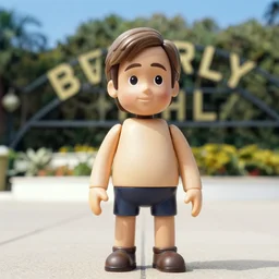 brad pitt as nendoroid, background beverly hills, kodak film
