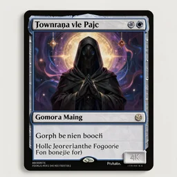 digital art illustration of a character wearing a black robe, magic : the gathering card art, 4 k, symmetrical portrait