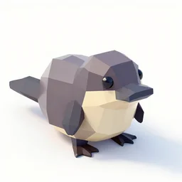 “Low polygon render of a Platypus on a white background, isometric 3d, ultra HD”