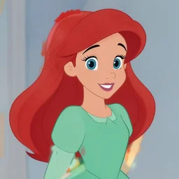 Ariel portrait, artwork by Sergey Kolesov and Disney style colab, arstation,