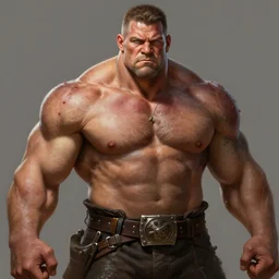 rugged white man who looks like martin lawrence, scarred, hulking herculean warrior, muscular, art by artgerm and greg rutkowski and magali villeneuve, d & d, fantasy, portrait, highly detailed, digital painting, trending on artstation, concept art, sharp focus, illustration