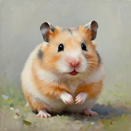 oil painting of a king hamster