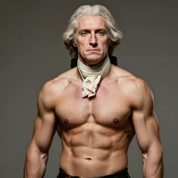 a portrait of an incrediblely muscular, and sexy, thomas jefferson