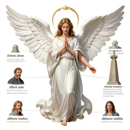 beautiful angel diagram with biblical accuracy, works by scott davidson, albert aule, krentz karta, artem demura, alphonse mukha, detailing, high quality, clear focus, headquarters design, clear, crazy detail, smooth