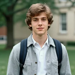 a color photograph of a very handsome young guy in 1 9 8 8, he is at college