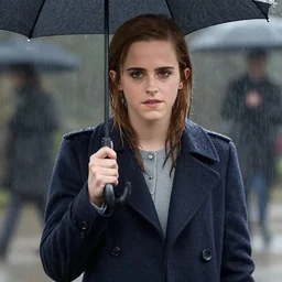 emma watson in the rain in the style of rutkowsky