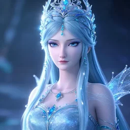 portrait art of an Ice Queen 8k ultra realistic , lens flare, atmosphere, glow, detailed,intricate, full of colour, cinematic lighting, trending on artstation, 4k, hyperrealistic, focused, extreme details,unreal engine 5, cinematic, masterpiece by Edgar Maxence and Ross Tran