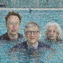 elon musk and bill gates and einstein swim together. perfect faces.