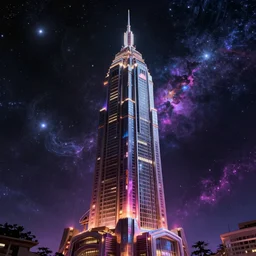 a cosmic avengers tower, epic cosmic atmosphere, cosmos, epic art, digital art, trending on artstation, deviantart, ultra realistic, high detail, high definiton, high quality, hyper realistic, 4 k uhd,