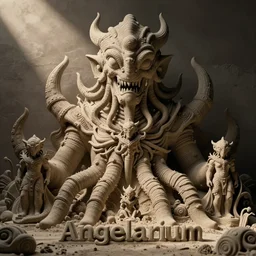 angelarium, illithid, cthulhu, clay sculpture