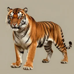 a hyperdetailed design of a oriental tiger whole body, tiger structure, ferocious, chinese mythology, victo nga