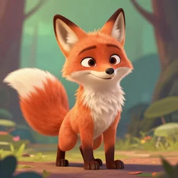 a furry fox fursona, pixar style
