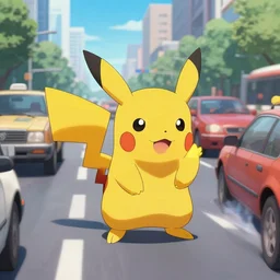 un pokemon dirige il traffico