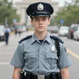 teenage frank dillane in a police uniform, realistic, detailed, trending on artstation