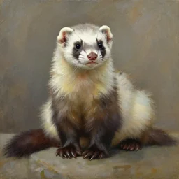 oil painting of a ferret by leonid afremov