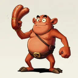 a cyclops wielding a savaloy sausage