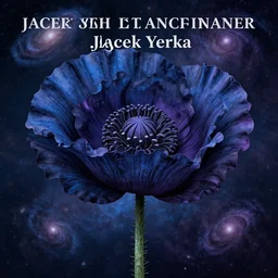 detailed, intricate blue black and purple papaverum flower on the field, nebula, galaxy in the sky, winning award masterpiece, fantastically beautiful, illustration, aestheticly inspired, jacek yerka, upscale with anguissola sofonisba work, artstation, 8 k - n 9