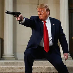 Donald Trump as James Bond, action scene, cinematic