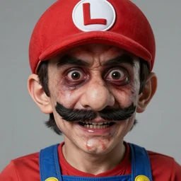 a portrait of someone who looks like waluigi in real life as a real person, grotesque, disturbing, disgusting, realistic hyperrealistic 4 k resolution 8 k resolution highly detailed very detailed extremely detailed hd quality detailed face very detailed face extremely detailed face trending on artstation, modern portrait, modern photograph