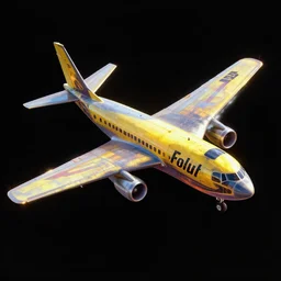 fallout airplane concept art, black background, vibrant colors, 8 k photorealistic, hd, high details, trending on artstation