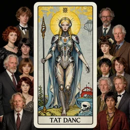 award winning art by mark riddick, wlop, wallpaperflare, houdini, vfx, james gurney, dan luvisi, audrey kawasaki, tim hildebrandt, liam wong, aoi ogata, mao hamaguchi, thomas kinkade, ernst haeckel, trending on artstation, very detailed 8 k illustration with tarot card frame of a beautiful cyborg princess
