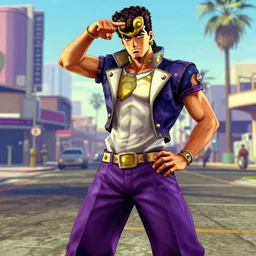 GTA V character doing JoJo pose