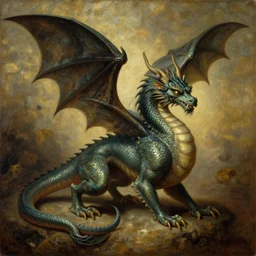 A mythical dragon Oil Painting by Leonardo Da Vinci