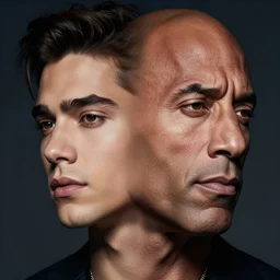 anthony padilla face merged with dwayne the rock johnson