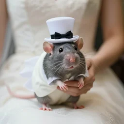 rat wedding, wedding photography, rats in wedding costume