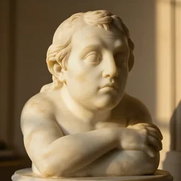 moron idiot stupid dumb feeble minded dunce as a marble statue, ultra detailed, golden hour, indoors, f 1. 4, 4 0 0 0 k
